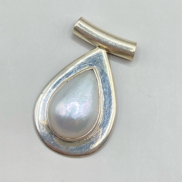Sheri Leibert Sterling Silver Pearl Teardrop Pendant - Picture 2 of 5